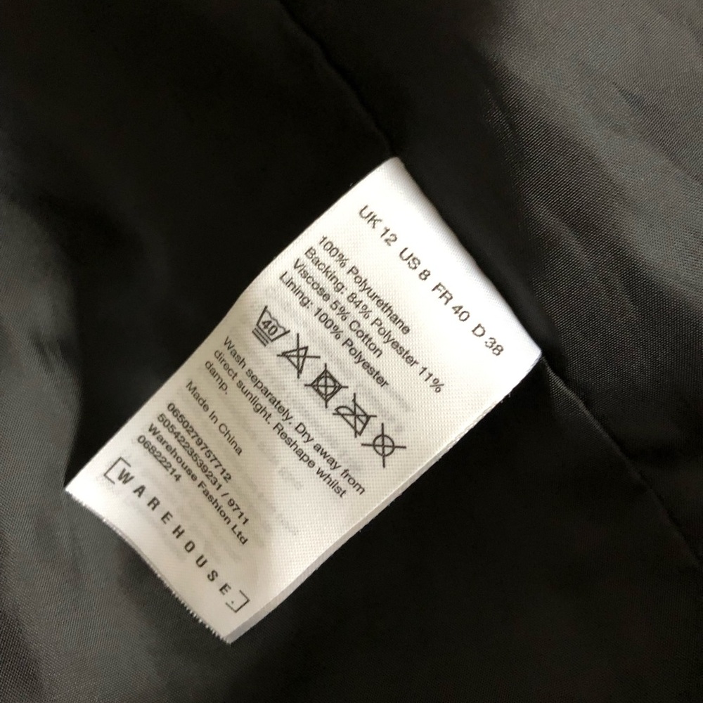 Warehouse Black Leather Bomber Jacket - Picture 3 of 6